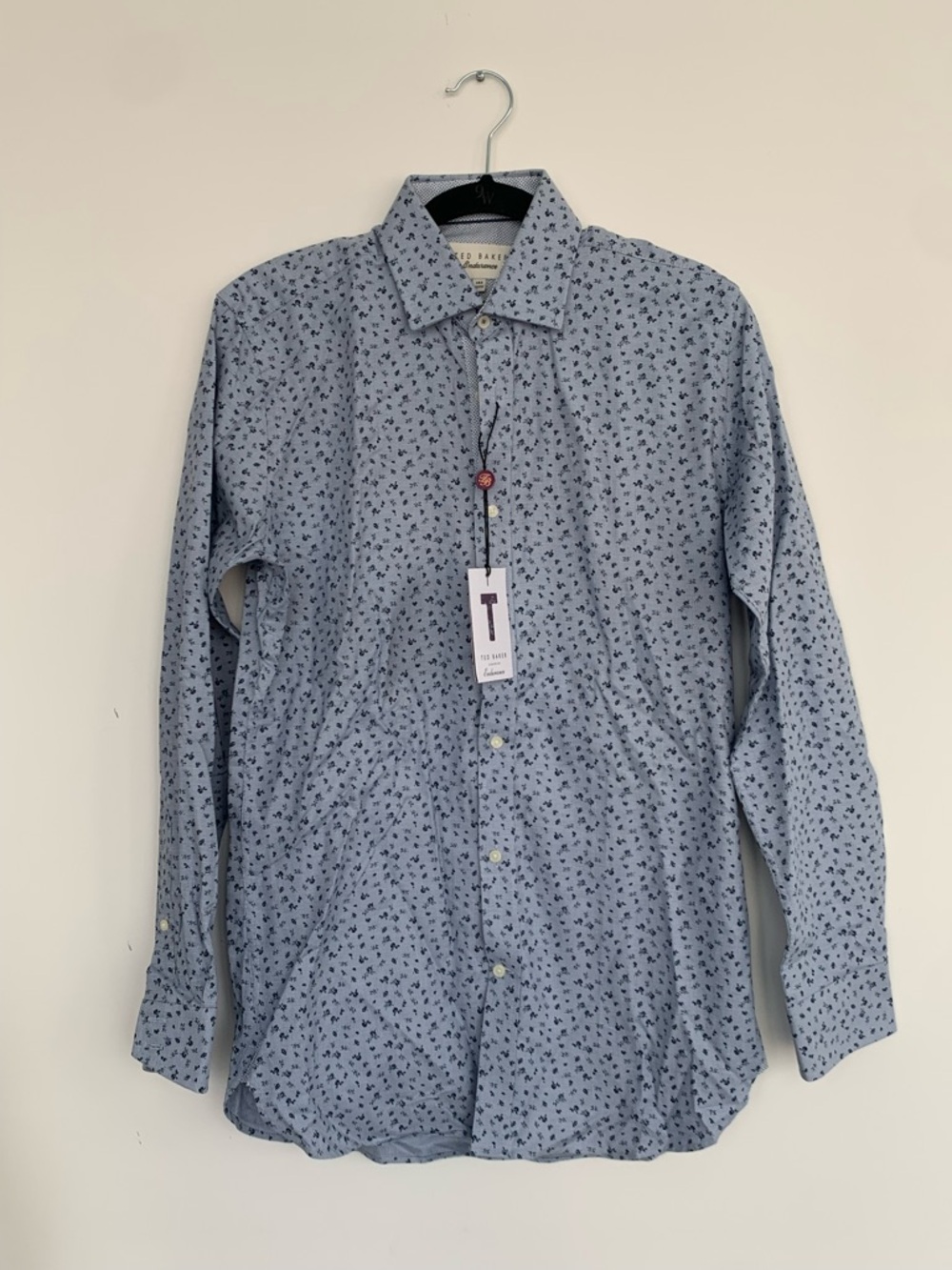 Ted Baker Blue Micro Floral Button-Down Shirt